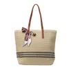 Totes Borsa a tracolla in paglia da donna Borsa estiva da spiaggia alla moda Borsa estiva in rattan di grande capacità per ragazze Vacanza casual