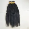 Yaki pré-ligado queratina prego eu ponta extensões de cabelo humano 1030 polegada brasileiro remy kinky em linha reta fusão cabelo para preto