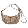 Borse da sera Borsa a tracolla pieghettata modello serpente in pelle PU di marca da donna di lusso Borsa a tracolla casual con catena Hobo