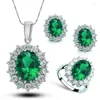 Necklace Earrings Set 925 Sterling Silver Fashion Crystal Bridal Jewelry For Women Girls Pendant Rings Trendy Wholesale