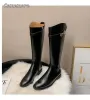 ブーツcomemore slip on trendy Winter Boot with woman Shoes Spring Autumn Riding馬術ブーツミッドカーフ女性のハイブーツ