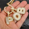 Pendant Necklaces GUCY A-Z Name Bubble Letters & Charm For Men Women Gold Silver Color Cubic Zircon Hip Hop Jewelry Gifts