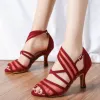 Sandals dames chaussures latines salsa tango chaussures de danse banquet mariage talon haut sandales soft intère chaussures de danse féminine haute qualité