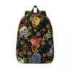 Backpack Men Women Large Capacity School For Student Cute Day Of The Dead Skulls With Bandana Paisley Bag