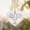 Party Decoration Ceramic Heart Ornament Heart-shaped Sister Gift Friendship Sisterhood Love Pendant For Christmas Tree Hanging