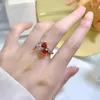 Cluster Rings Springlady Vintage 925 Sterling Silver 6mm Heart Ruby High Carbon Diamond Gemstone Women Ring Engagement Fine Jewelry