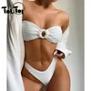 Damen Bademode Bikini Set Trägerlos Frauen Solide Badeanzug Zwei Stücke Badeanzug Sexy Bazilian Bikinis Biquinis 2024 Strand Tragen