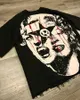 Streetwear t camisa y2k harajuku hip hop gráfico gótico algodão em torno do pescoço oversized tshirt homens mulheres punk manga curta topos 240311