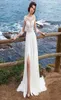 Wedding Dress Beach Chiffon Appliques Simple Dress Aline Slit Side Vestido De Novia Playa Bridal Gown Three Quarter Sleeve Weddin3780053