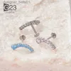 Stud ASTM F136 Titanium EAR PIERC 7 CZ Curved Prong Paved Top Threaded Labret Studs Tragus Pircing Earrings Lip Ring Piercing JewelryC24319