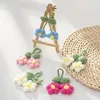 Decorative Flowers Crochet Lily Of The Valley Artificial Flower Car Hanging Decoration Wedding Gifts Bag Pendant Keychain Knitted