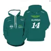 Hoodies للرجال Sweatshirts 2024 Aston Martin F1 Jacket Alonso Jersey onform Formula Formula 1 Racing Suit Men and Women's Fan Clothing Hoodie Moto Hoodie