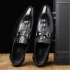 Boots MOVECHAIN Men Crocodile Grain en cuir robe Business Office Slipon Chaussures pour hommes Landes de fête de mariage
