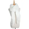 Szaliki biały wszechstronny szal zimowy dla kobiet frędzle frędzle łatwe do dopasowania miękkiego oddychającego szalika