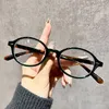 Sunglasses Y2k Oval Frame Glasses For Women Retro Small Ins Sweet Cool Eyewear Fashion Anti Blue Light Decorative