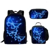 Backpack Harajuku Butterfly Pattern 3D Print 3pcs/Set Student School Bags Laptop Daypack Lunch Bag Pencil Case