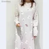 Kvinnors sömnkläder nattklänning ett stycke damrum bär pyjamas kvinnans nattdress bomull wafflec24319