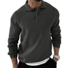 Męskie swetry jesienne zimowe swetra dzianiny koszule polo lapel solidny kolor pullover społeczny streetwear zwykłe odzież biznesowa