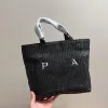 Saco de praia de verão designer tecido bolsa moda alta capacidade 6 cores saco de compras praias férias tecido bagst3