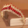 Tiaras iTacazzo Bridal Nekury czerwony kolor romantyczny styl atrakcyjny damski korona ślubna Y240319