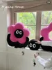 1Set Funny Black Eyes Face Flower Head Mjuk plyschkudde Kudde Case Home Soffa Bedroom Party Birthday Present 240306