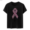 Camiseta feminina para prevenção do câncer de mama estampa feminina camiseta peito anti câncer gola redonda camisetas gráficas manga curta camisetas de mujerC24319