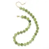Choker ZMZY Olive Green Agate Stone Beaded Short Necklace Design Charms Neck