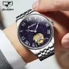 Zegarstwatches jsdun Tourbillon zegarek dla mężczyzn gwiaździste niebo lśniący szkielet automatyczny mechaniczny zegarek Sapphire Crystal Dress Men Watch 240319