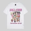 2024 início da primavera nova camiseta americana high street marca na moda hell star/hip hop menina padrão abstrato impressão