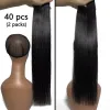 Extensions ruban droit dans les cheveux humains Extensions Extension de cheveux naturels Couleur # 1B 1426 pouces Brasil Remy Cheveux humains pour femme noire