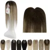 Stuk Volledig Glanzend Haar Topper 3*5 inch Clip Haarstuk Gratis deel Mono Basis 150 Dichtheid Blonde Kleur Machine Remy Echt haar Voor Vrouwen