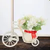 Декоративные цветы, имитация цветочного декора, реалистичный бонсай, украшение для домашнего рабочего стола с корзиной для трехколесного велосипеда