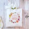 Totes Team Bride Druck Mode Schultertaschen Canvas Tote Shopping Wiederverwendbar Reise Bachelorette Hochzeit Brautparty Beg