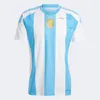 Argentina's 2425 Copa America national team home and away MESSIS DI MARIA DE PAUL DYBALA men's fan version children's sports short sleeved set with three star jerseys