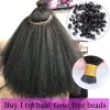 Extensions Yaki pré-collé kératine ongles je pointe Extensions de cheveux humains 1030 pouces brésilien Remy crépus droite Fusion cheveux pour les femmes noires