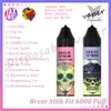 100% Original Breze Stiik Fit 6000 Puff Disposable Vape Pen 2% 3% 5% Level 15ml Pre-filled Pod 500mAh Rechargeable Battery 6k Puffs E Cigarette 12 Flavors