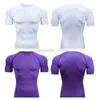 Men's T-Shirts Mens Compression Sport Running Shirt Short Sleeve T-Shirts Sports Clothing Tight Football Shirt Quick Dry 240327