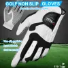 Gants 1pc pgm gants de golf professionnels pour les hommes gauche / main droite blanc gris grise respirée gants de sport anti-aslip