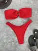 Dames Badmode Bikini Set Strapless Dames Effen Badpak Twee stukken Badpak Sexy Bazilian Bikini's Biquinis 2024 Strandkleding