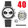 Armbandsur Red Star 1963 Chronograph 40mm Fashion Panda Eye ST1901 Rörelse Men mekaniska klockor Silikon Super Luminous Sapphire