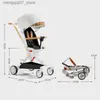 Strollers# Nieuwe Baby Stroller Lichtgewicht Baby Trolley Car Four Wheels Stroller kan liegen en zitten met eetplaat Draagbare babywagens L240319