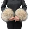 Knee Pads Faux Fur Wrist Cuffs Winter Furry Bands Imitational Animal Warmer Arm Leg Ankle One Size J78E