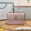 Дизайнерская модная сумка Женская сумка с бриллиантами Chanl Сумка на одно плечо Розовая шариковая модная сумка-цепочка Большая вместительная косметичка