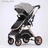 Kinderwagen# Hochsicht-Kinderwagen, der in beide Richtungen geschoben werden kann, zusammenklappbarer, leichter Kinderwagen mit einem Klick für Babys, bringen Sie eine Mama-Tasche L240319 mit