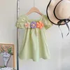 Girl Dresses Aile Girl's Dress 2024 Summer Flower Short Sleeve Princess Wholesale Lots Bulk Clothes Kids Costume