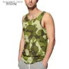 Erkek Tank Tops Camo tankları Mens Yaz Kolsuz Egzersiz Fitness Rahat Yelek 3D Camo Baskılı Spor Spor Salonu Çalışan Adam Tankları Artı 6XL L240319