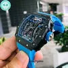 Business leisure Richa rm53-01 automatic mechanical black carbon fiber tape luminous Mill r watch male