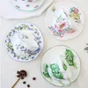 Teaware Set Plant Coffee Cup and Saucer Bone China Teacup Afternoon Tea Dish Breakfast Office Home Drinkware Set