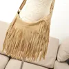 Shoulder Bags Fashion Retro Faux Suede Fringe Women Messenger Tote Handbags Tassel Crossbody Bag Bucket 2024