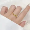 Cluster Rings Simple Elegant Shiny 24 K Gold Color For Women Men Luxury Lover Couple Ring Wedding Engagement Gifts Not Fade